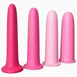 Kit Dilatador Vaginal Graduados Liso com 4 Tamanhos em Silicone M�dico Pink