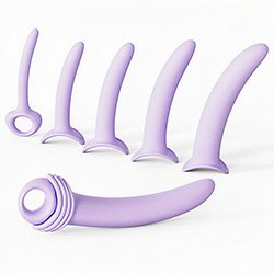Kit Dilatador Vaginal Graduados Liso com 5 Tamanhos em Silicone M�dico Lil�s
