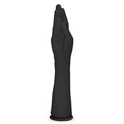 M�o Er�tica Real�stica com Ventosa Hand Finger 37 x 7,2cm Bege Preto