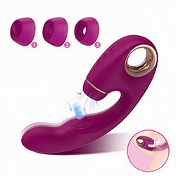 Vibrador Duplo Recarreg�vel em Silicone com 9 Vibra��es e 9 Tappings Vinho